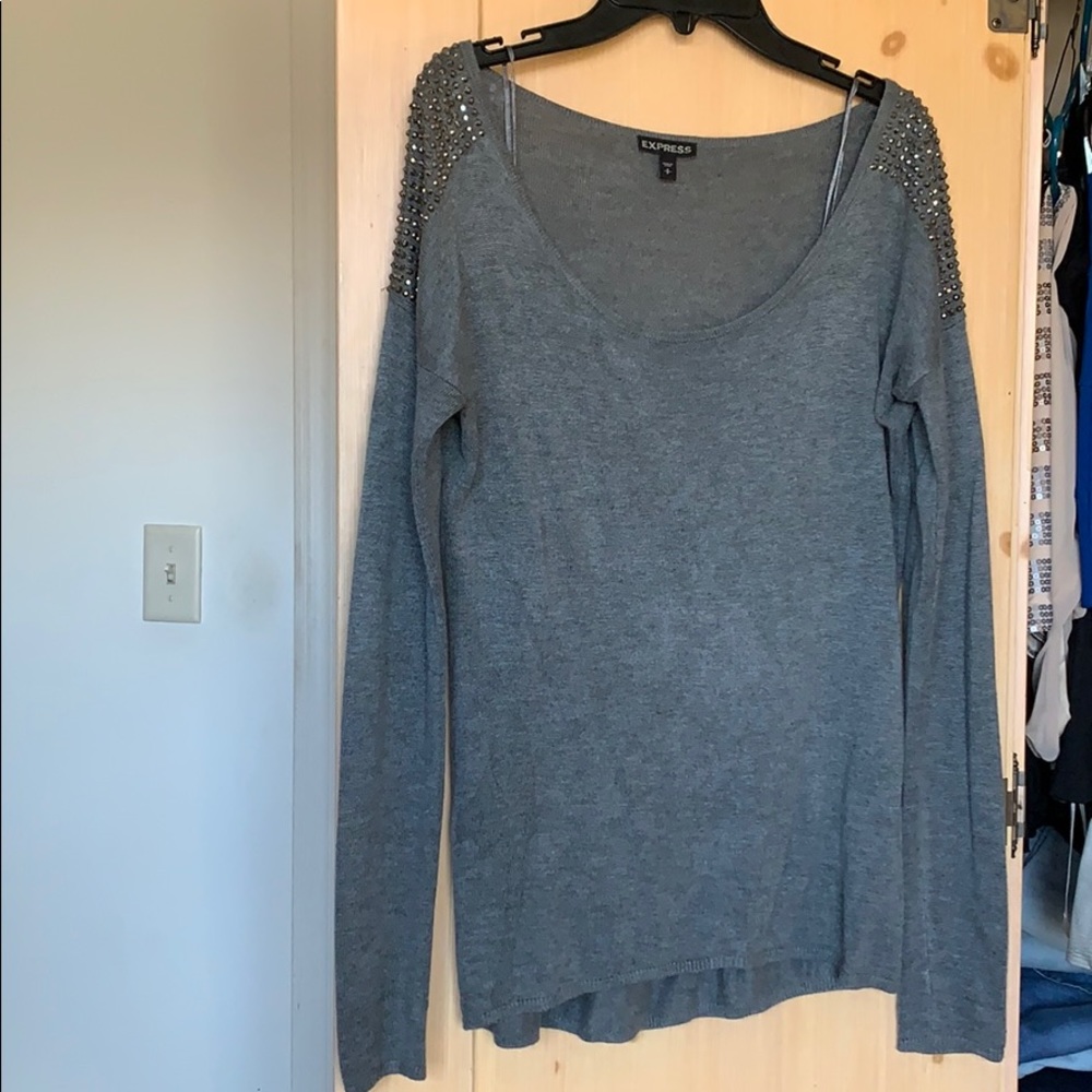 Express gray sweater.